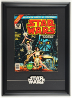 1977 "Star Wars" Issue #1 Custom Framed Marvel Comic Book Display with STAR WARS Pewter Movie Emblem at PristineAuction.com
