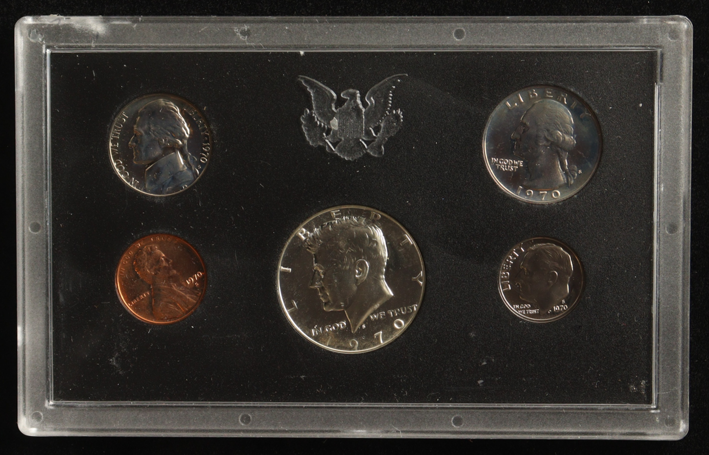 1970-S United States Mint Proof Set with (5) Coins at PristineAuction.com 1970-S United States Mint Proof Set with (5) Coins at PristineAuction.com