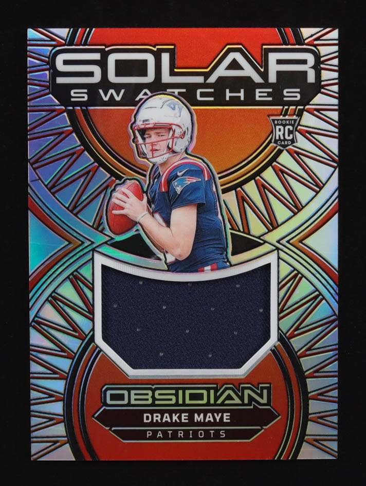 Drake Maye 2024 Panini Obsidian Solar Swatches Silver #3 #33/99 RC at PristineAuction.com Drake Maye 2024 Panini Obsidian Solar Swatches Silver #3 #33/99 RC at PristineAuction.com