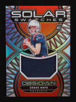 Drake Maye 2024 Panini Obsidian Solar Swatches Silver #3 #33/99 RC at PristineAuction.com