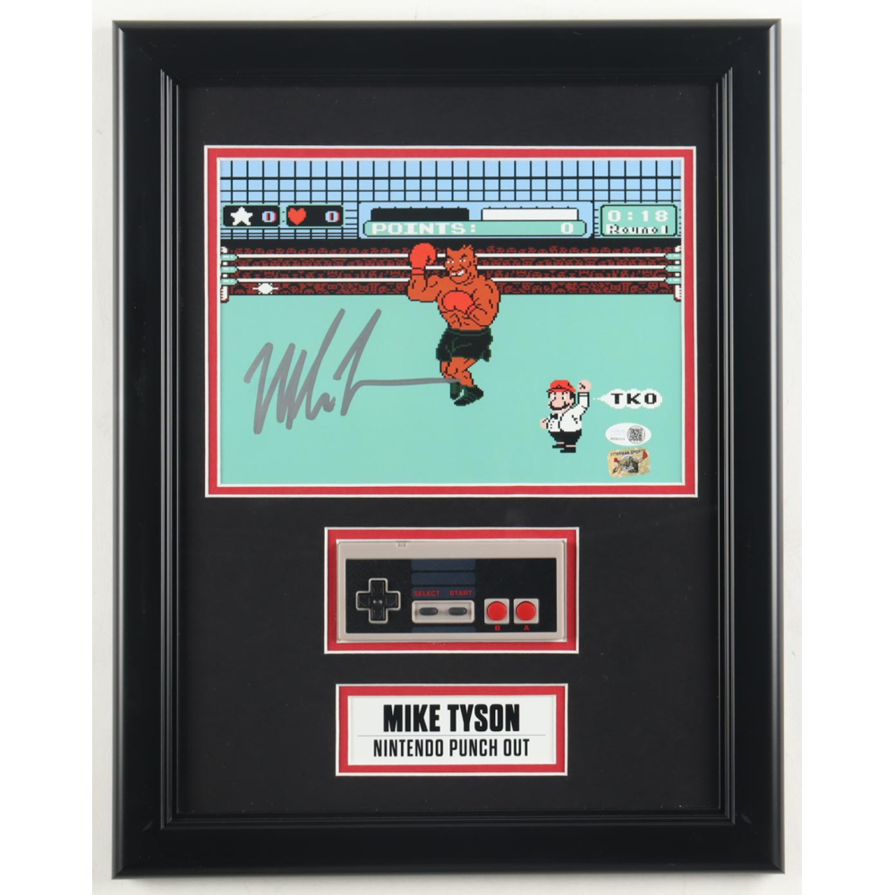 Mike Tyson Signed "Punch-Out!!" Custom Framed Photo Display with Nintendo Controller (Tyson & JSA) at PristineAuction.com