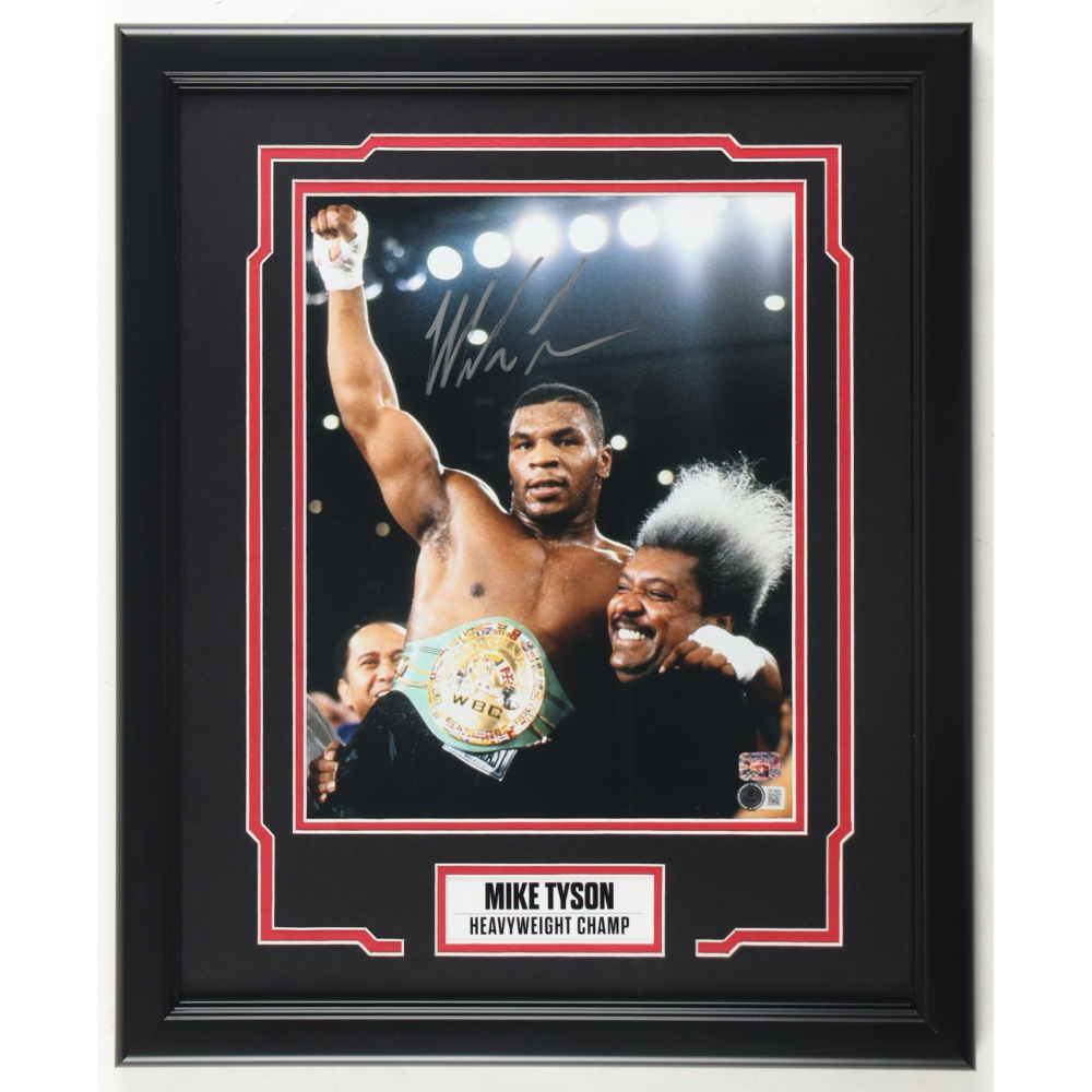 Mike Tyson Signed Custom Framed Photo Display (Tyson & Beckett) at PristineAuction.com