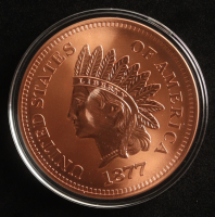 1877 U.S. Indian Head Penny Design 5 Ounce .999 Fine Copper Bullion Coin at PristineAuction.com