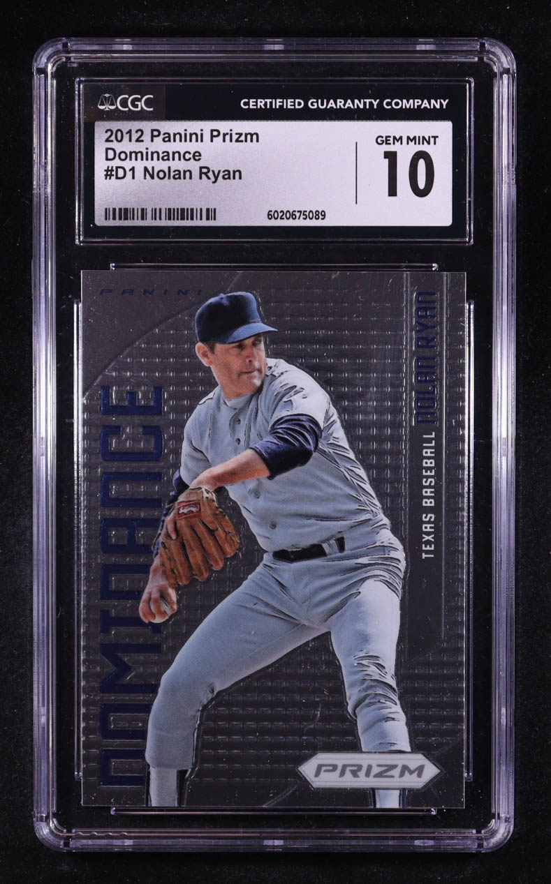 Nolan Ryan 2012 Panini Prizm Dominance #D1 (CGC 10) at PristineAuction.com Nolan Ryan 2012 Panini Prizm Dominance #D1 (CGC 10) at PristineAuction.com