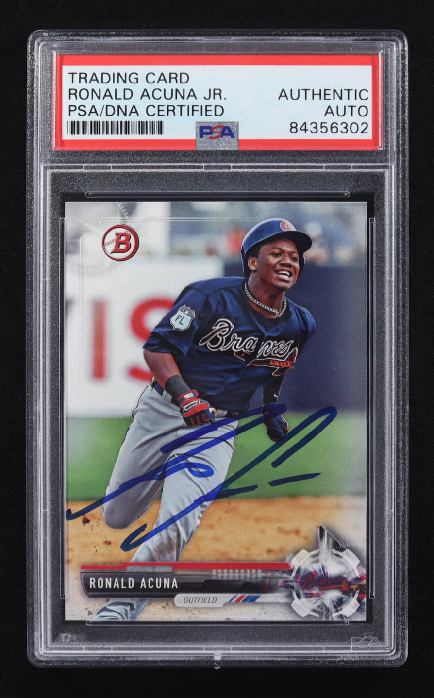 Ronald Acuna Jr. Signed 2017 Bowman Draft #BD-39 RC (PSA) at PristineAuction.com Ronald Acuna Jr. Signed 2017 Bowman Draft #BD-39 RC (PSA) at PristineAuction.com