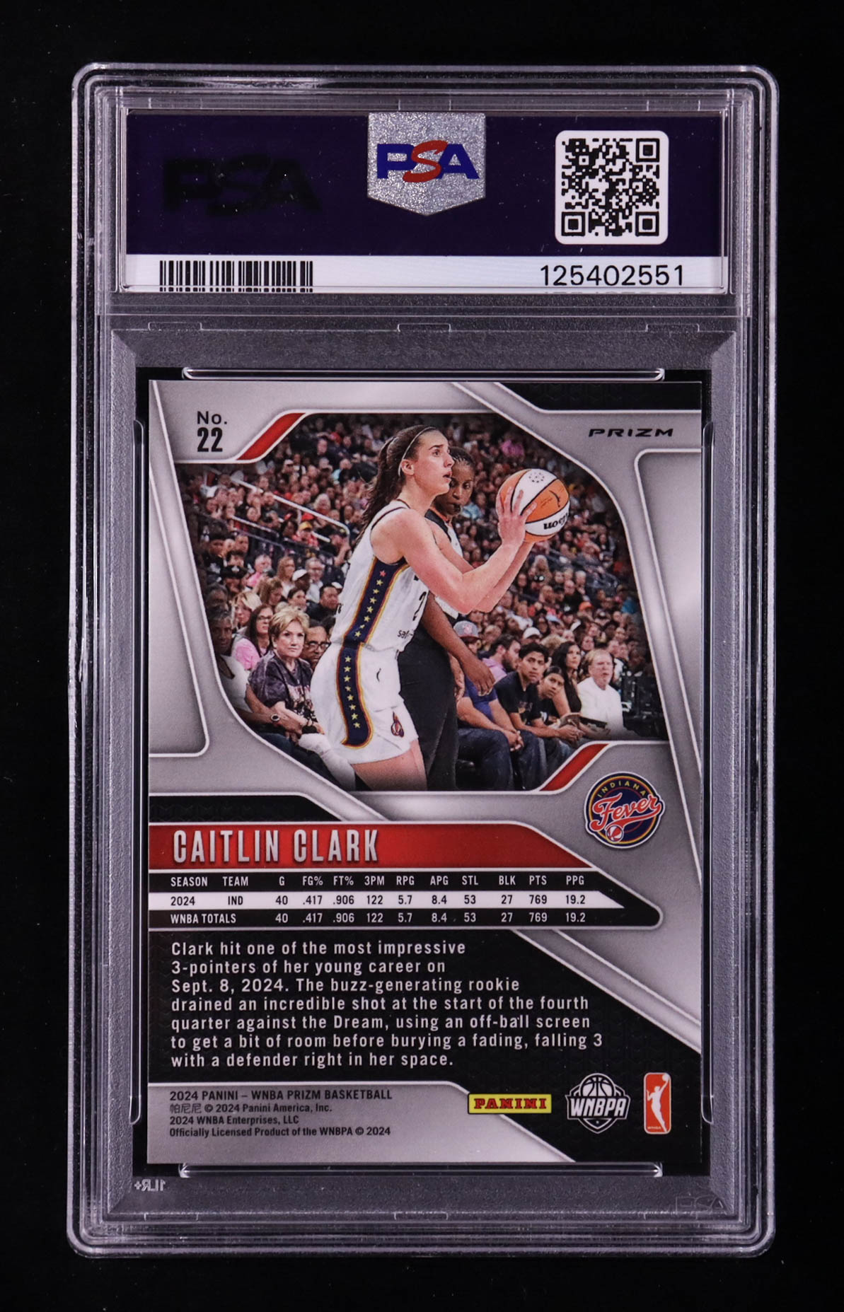 Caitlin Clark 2024 Panini Prizm WNBA Prizms Green #22 RC (PSA 8) at PristineAuction.com Caitlin Clark 2024 Panini Prizm WNBA Prizms Green #22 RC (PSA 8) at PristineAuction.com