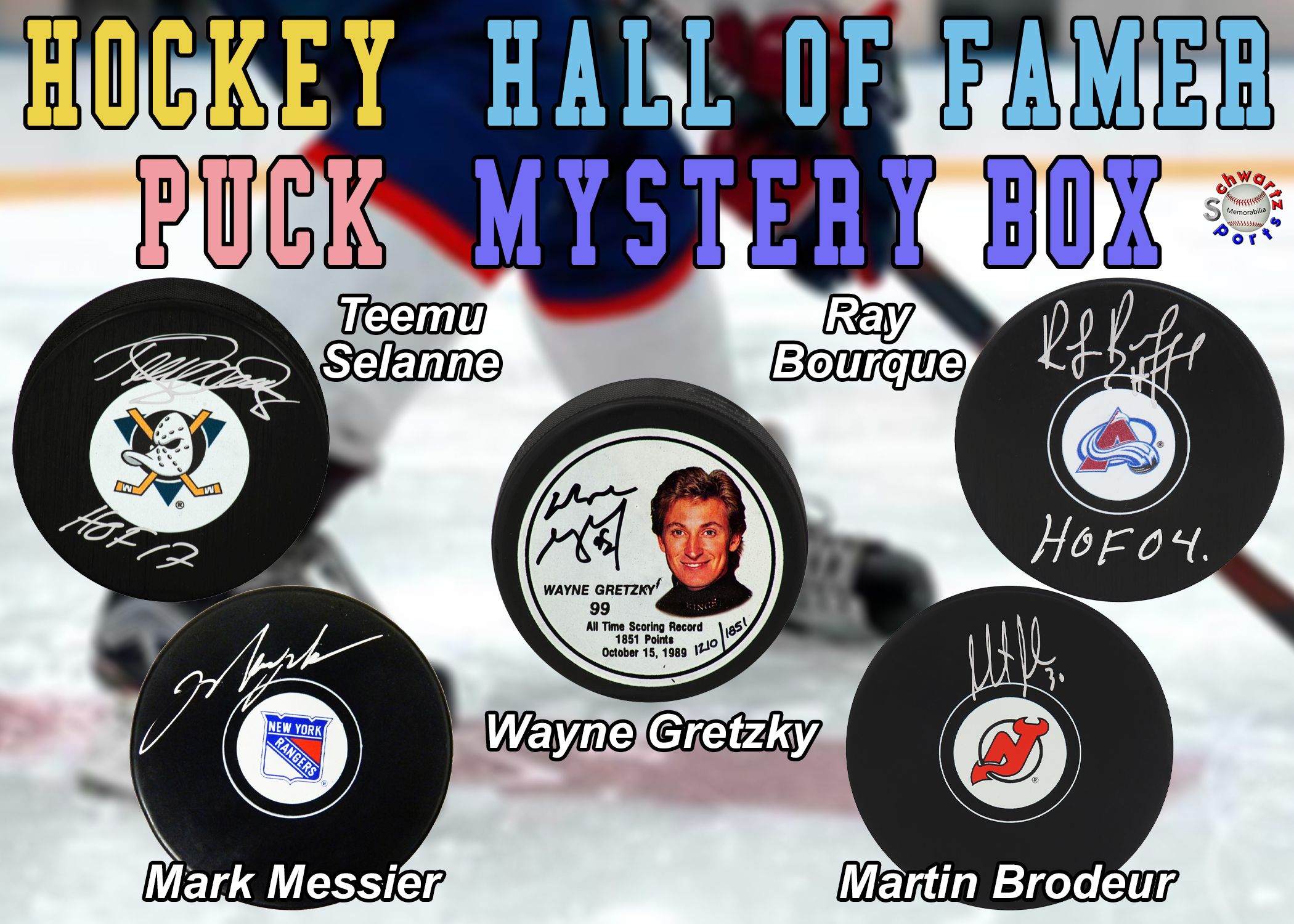 Hockey HALL OF FAMER Signed Logo Hockey Puck Mystery Box - Series 32 (Limited to 150) – Schwartz Sports at PristineAuction.com Hockey HALL OF FAMER Signed Logo Hockey Puck Mystery Box - Series 32 (Limited to 150) – Schwartz Sports at PristineAuction.com