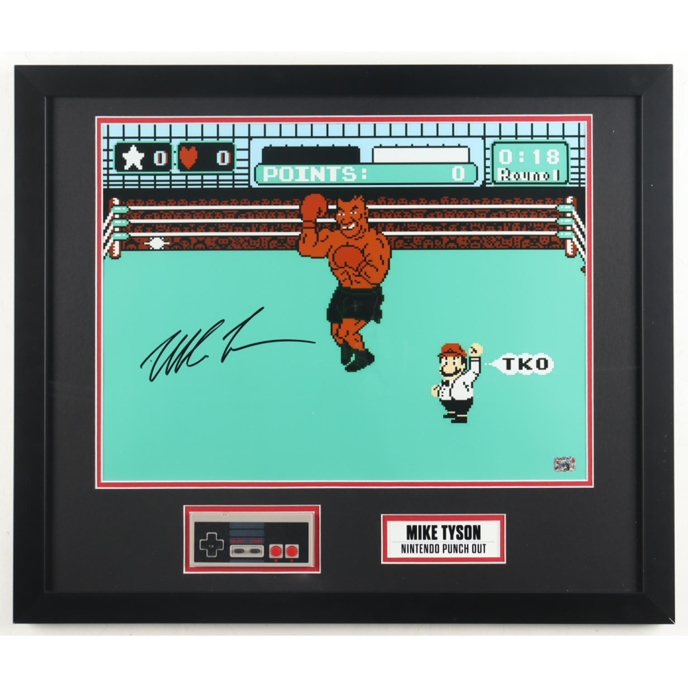 Mike Tyson Signed "Punch-Out!!" Custom Framed Photo Display with Nintendo Controller (Tyson) at PristineAuction.com