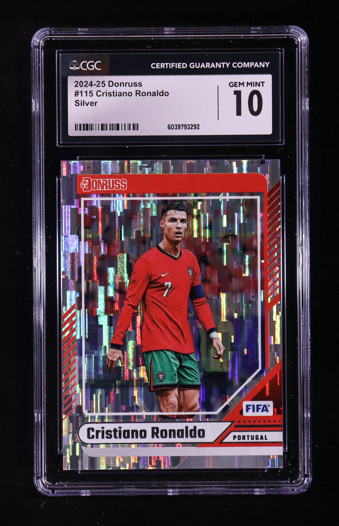 Cristiano Ronaldo 2024-25 Donruss Silver #115 (CGC 10) at PristineAuction.com Cristiano Ronaldo 2024-25 Donruss Silver #115 (CGC 10) at PristineAuction.com