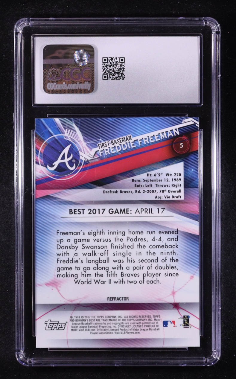 Freddie Freeman 2017 Bowman's Best Refractors #5 (CGC 10) at PristineAuction.com Freddie Freeman 2017 Bowman's Best Refractors #5 (CGC 10) at PristineAuction.com