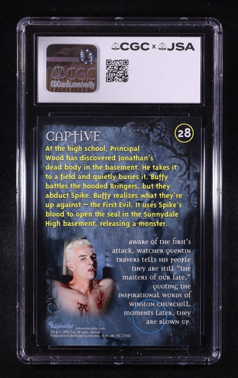 James Marsters Signed 2003 Inkworks Buffy the Vampire Slayer Season Seven #28 (CGC 9) at PristineAuction.com James Marsters Signed 2003 Inkworks Buffy the Vampire Slayer Season Seven #28 (CGC 9) at PristineAuction.com