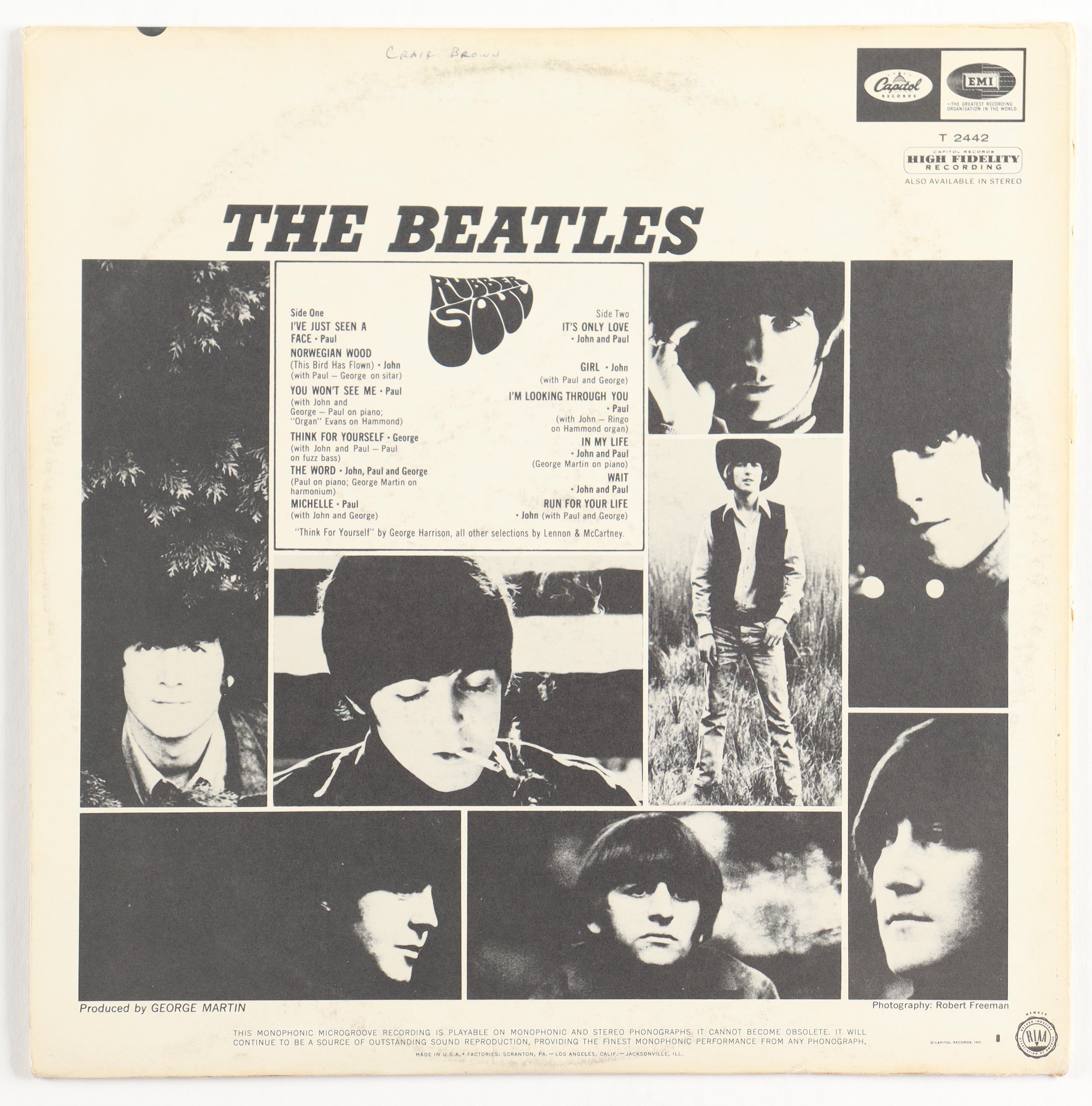 The Beatles "Rubber Soul" Vintage Vinyl LP Album with Record at PristineAuction.com The Beatles "Rubber Soul" Vintage Vinyl LP Album with Record at PristineAuction.com