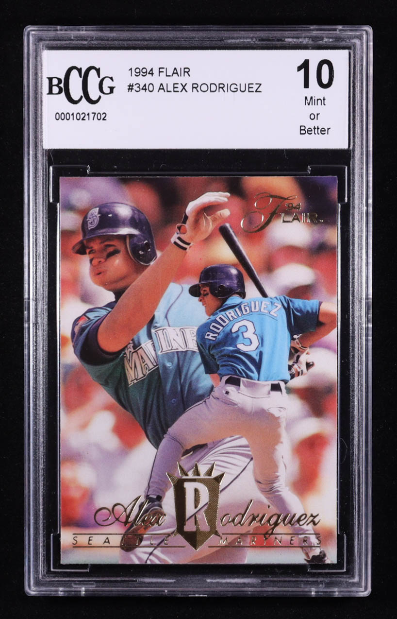 Alex Rodriguez 1994 Fleer Flair #340 RC (BCCG 10) at PristineAuction.com Alex Rodriguez 1994 Fleer Flair #340 RC (BCCG 10) at PristineAuction.com