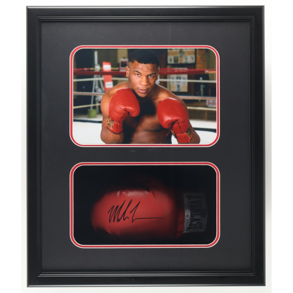 Mike Tyson Signed Custom Framed Shadowbox Everlast Boxing Glove Display (JSA & Tyson) at PristineAuction.com