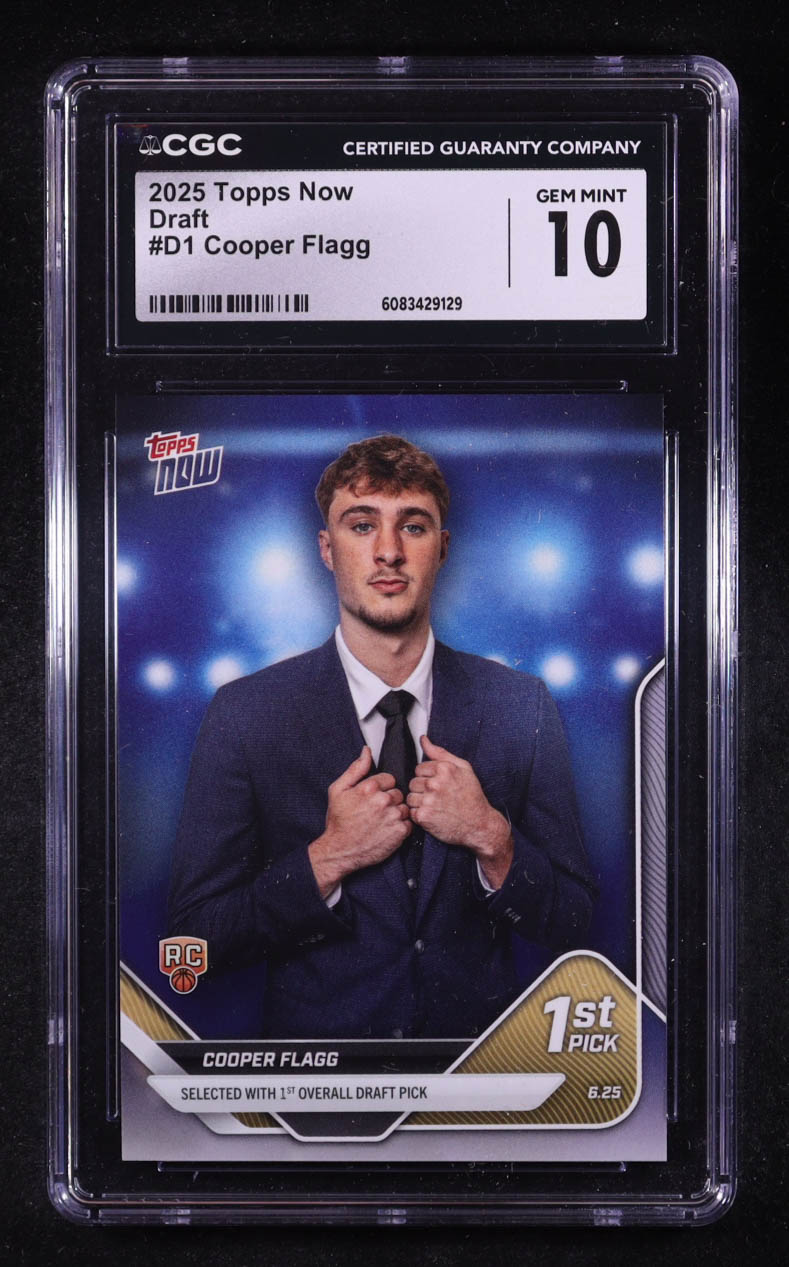 Cooper Flagg 2025-26 Topps Now #D1 RC (CGC 10) at PristineAuction.com Cooper Flagg 2025-26 Topps Now #D1 RC (CGC 10) at PristineAuction.com