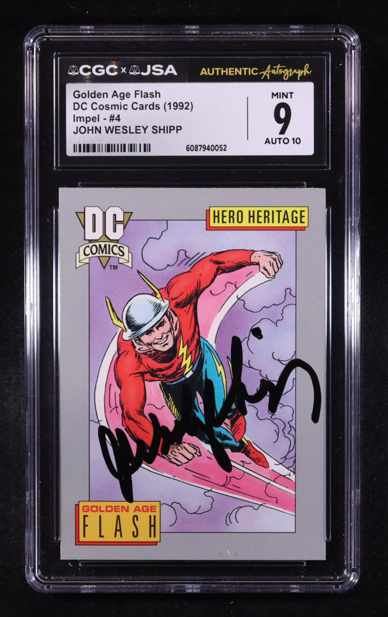 John Wesley Shipp Signed 1992 Impel DC Comics Cosmic #4 (CGC 9 | Auto 10) at PristineAuction.com John Wesley Shipp Signed 1992 Impel DC Comics Cosmic #4 (CGC 9 | Auto 10) at PristineAuction.com