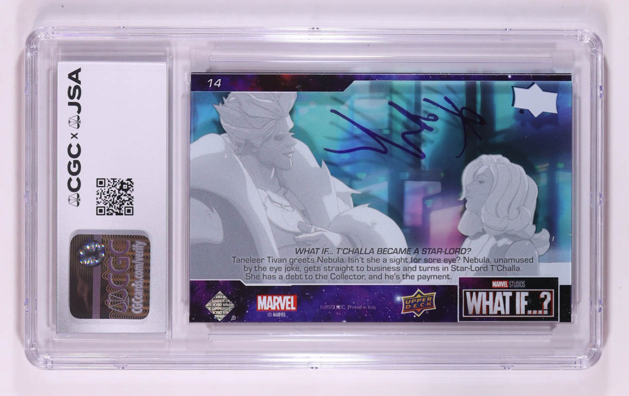 Karen Gillan Signed 2023 Upper Deck Marvel What If? Season 1 Clear Cut Chapters #14 (CGC 9.5 | Auto 10) at PristineAuction.com Karen Gillan Signed 2023 Upper Deck Marvel What If? Season 1 Clear Cut Chapters #14 (CGC 9.5 | Auto 10) at PristineAuction.com