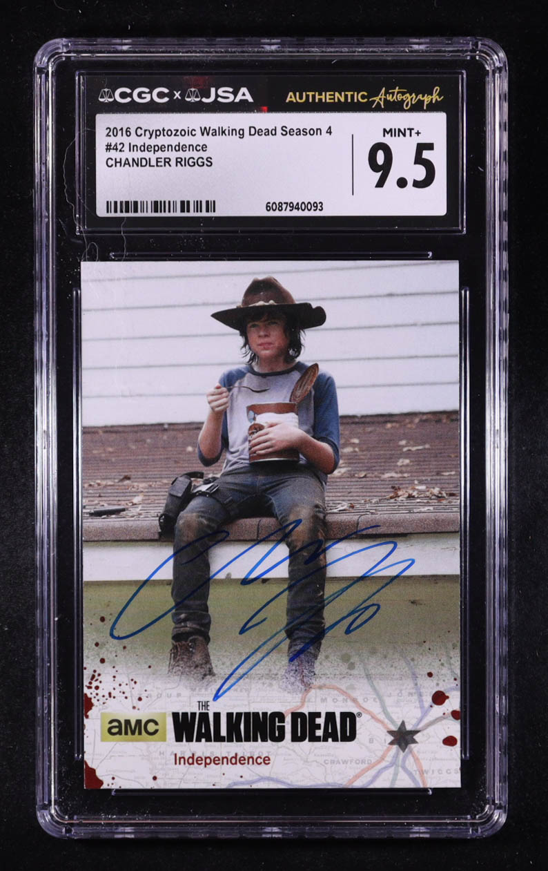 Chandler Riggs Signed 2016 Cryptozoic The Walking Dead Season Four Part 1 #42 (CGC 9.5) at PristineAuction.com Chandler Riggs Signed 2016 Cryptozoic The Walking Dead Season Four Part 1 #42 (CGC 9.5) at PristineAuction.com