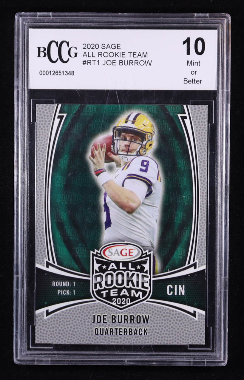 Joe Burrow 2020 Sage All Rookie Team #RT-1 RC (BCCG 10) at PristineAuction.com Joe Burrow 2020 Sage All Rookie Team #RT-1 RC (BCCG 10) at PristineAuction.com