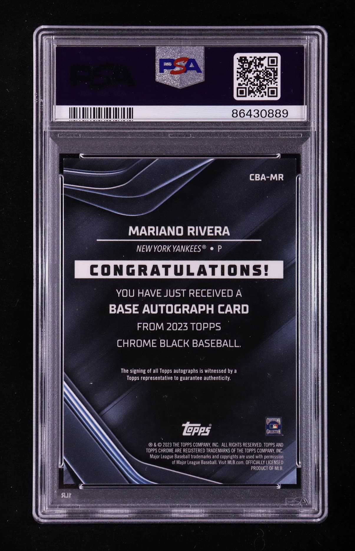 Mariano Rivera 2023 Topps Chrome Black Autographs #CBAMR (PSA 10) at PristineAuction.com Mariano Rivera 2023 Topps Chrome Black Autographs #CBAMR (PSA 10) at PristineAuction.com