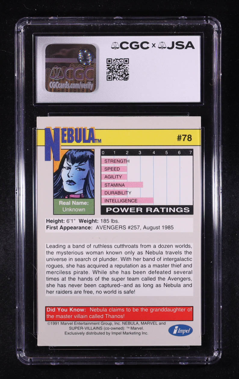 Karen Gillan Signed 1991 Impel Marvel Universe II #78 (CGC AU | Auto 10) at PristineAuction.com Karen Gillan Signed 1991 Impel Marvel Universe II #78 (CGC AU | Auto 10) at PristineAuction.com