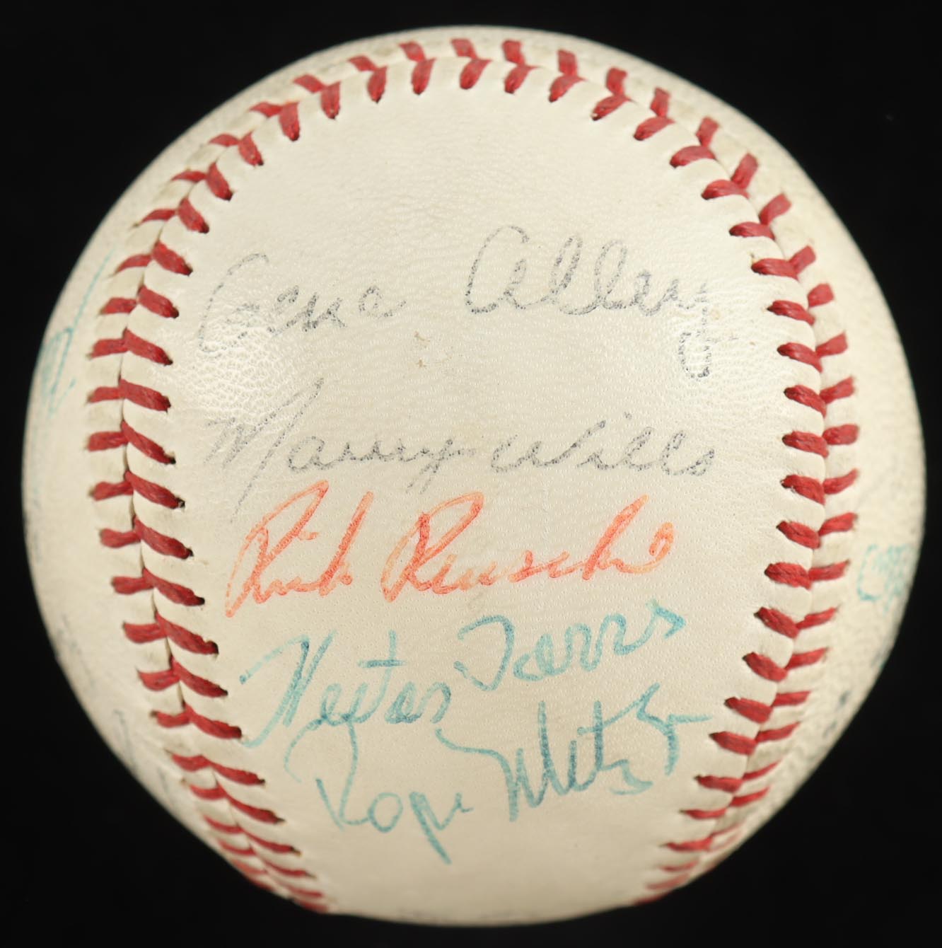 MLB Hall of Famers and Stars | OASB Signed by (17) with Bob Gibson, Ron Santo, Hector Torres in Display Case (Beckett) at PristineAuction.com MLB Hall of Famers and Stars | OASB Signed by (17) with Bob Gibson, Ron Santo, Hector Torres in Display Case (Beckett) at PristineAuction.com