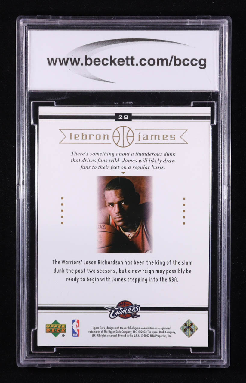 LeBron James 2003 Upper Deck Box Set #28 RC (BCCG 10) at PristineAuction.com LeBron James 2003 Upper Deck Box Set #28 RC (BCCG 10) at PristineAuction.com