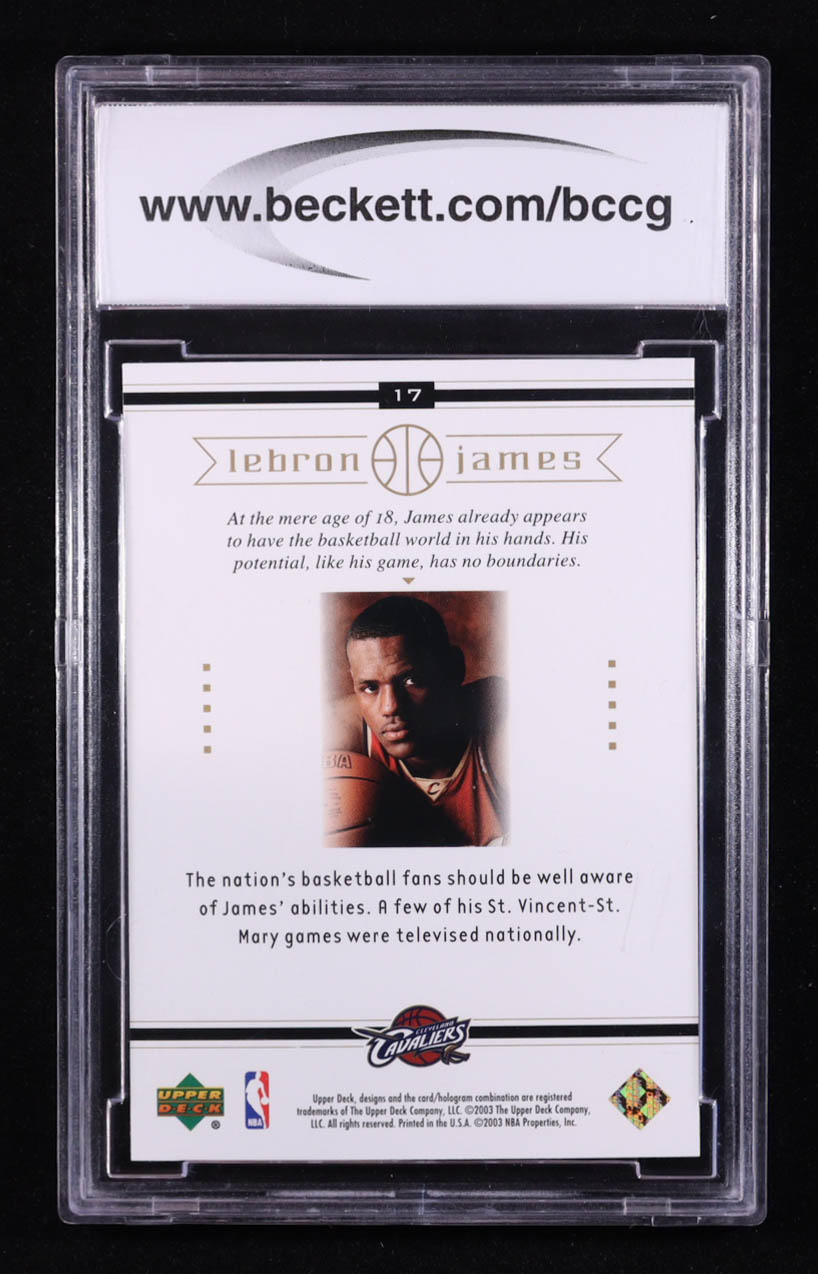LeBron James 2003 Upper Deck Box Set #17 RC (BCCG 10) at PristineAuction.com LeBron James 2003 Upper Deck Box Set #17 RC (BCCG 10) at PristineAuction.com