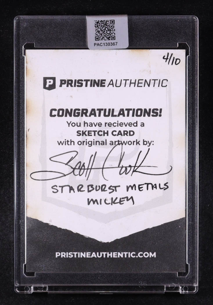 Starburst Metals Mickey | Disney | Original Art Sketch Card by Scott Cook (4/10 Original Art) at PristineAuction.com Starburst Metals Mickey | Disney | Original Art Sketch Card by Scott Cook (4/10 Original Art) at PristineAuction.com