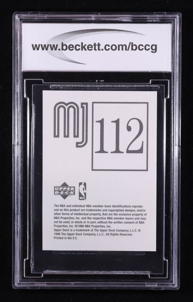 Michael Jordan 1998 Upper Deck Jordan Sticker Collection Who Said That? #112 (BCCG 10) at PristineAuction.com Michael Jordan 1998 Upper Deck Jordan Sticker Collection Who Said That? #112 (BCCG 10) at PristineAuction.com