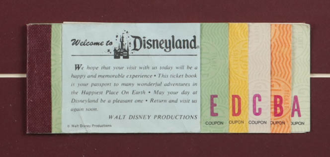 1969 Disneyland Custom Framed On-Site Park Map Display with A-E Vintage Ticket Book at PristineAuction.com 1969 Disneyland Custom Framed On-Site Park Map Display with A-E Vintage Ticket Book at PristineAuction.com