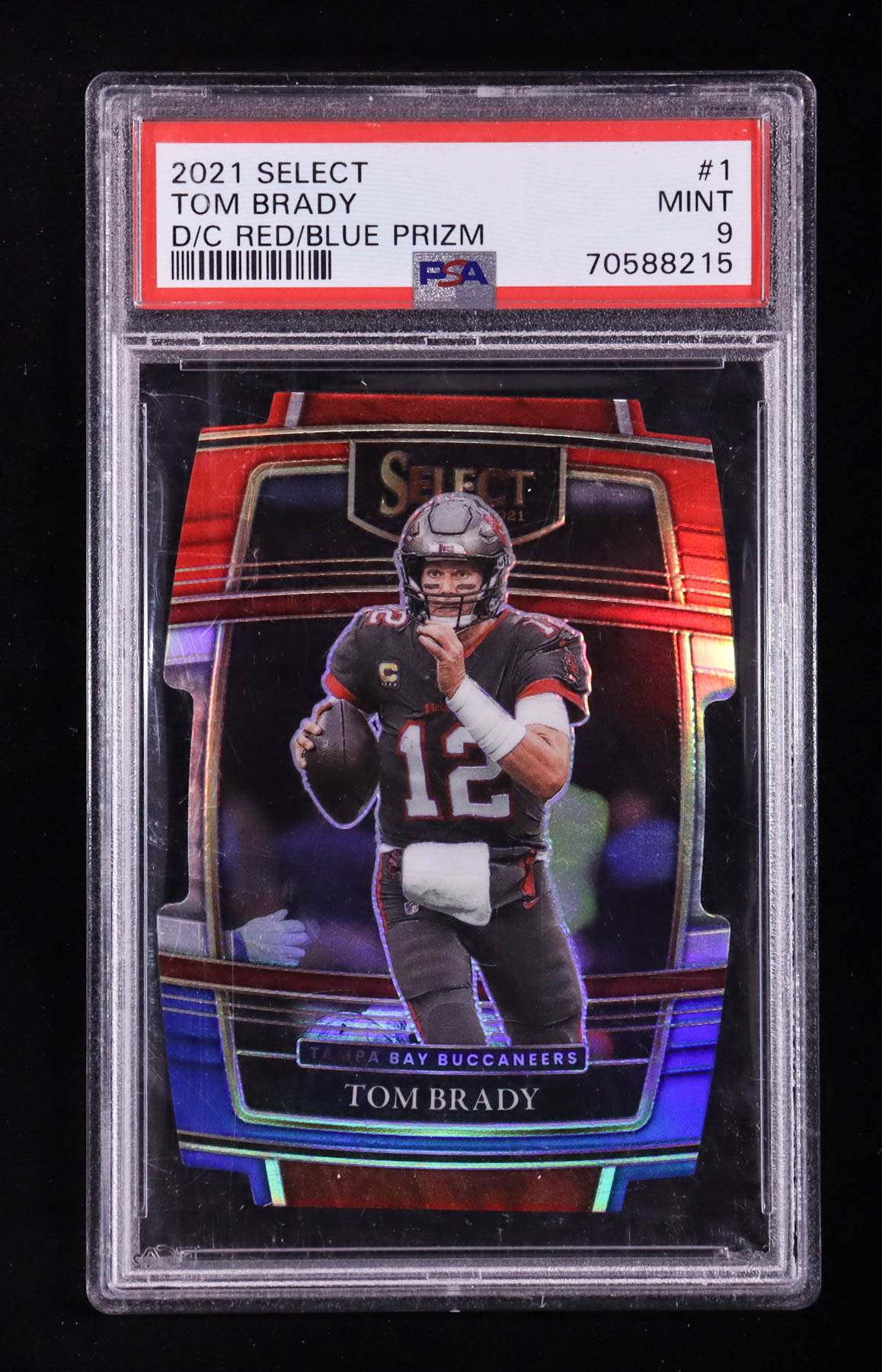 Tom Brady 2021 Select Prizm Red and Blue Die Cut #1 (PSA 9) at PristineAuction.com Tom Brady 2021 Select Prizm Red and Blue Die Cut #1 (PSA 9) at PristineAuction.com