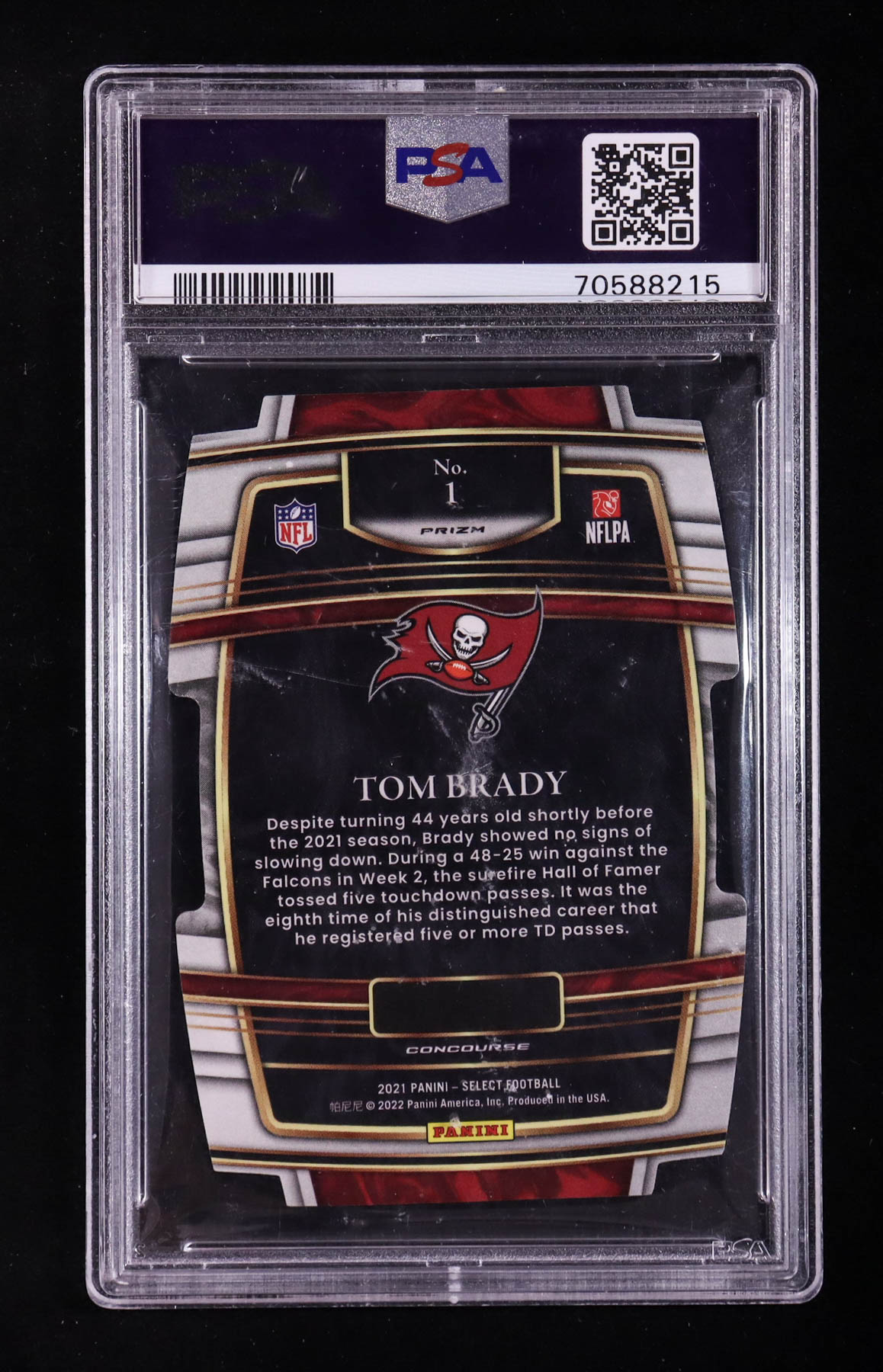 Tom Brady 2021 Select Prizm Red and Blue Die Cut #1 (PSA 9) at PristineAuction.com Tom Brady 2021 Select Prizm Red and Blue Die Cut #1 (PSA 9) at PristineAuction.com