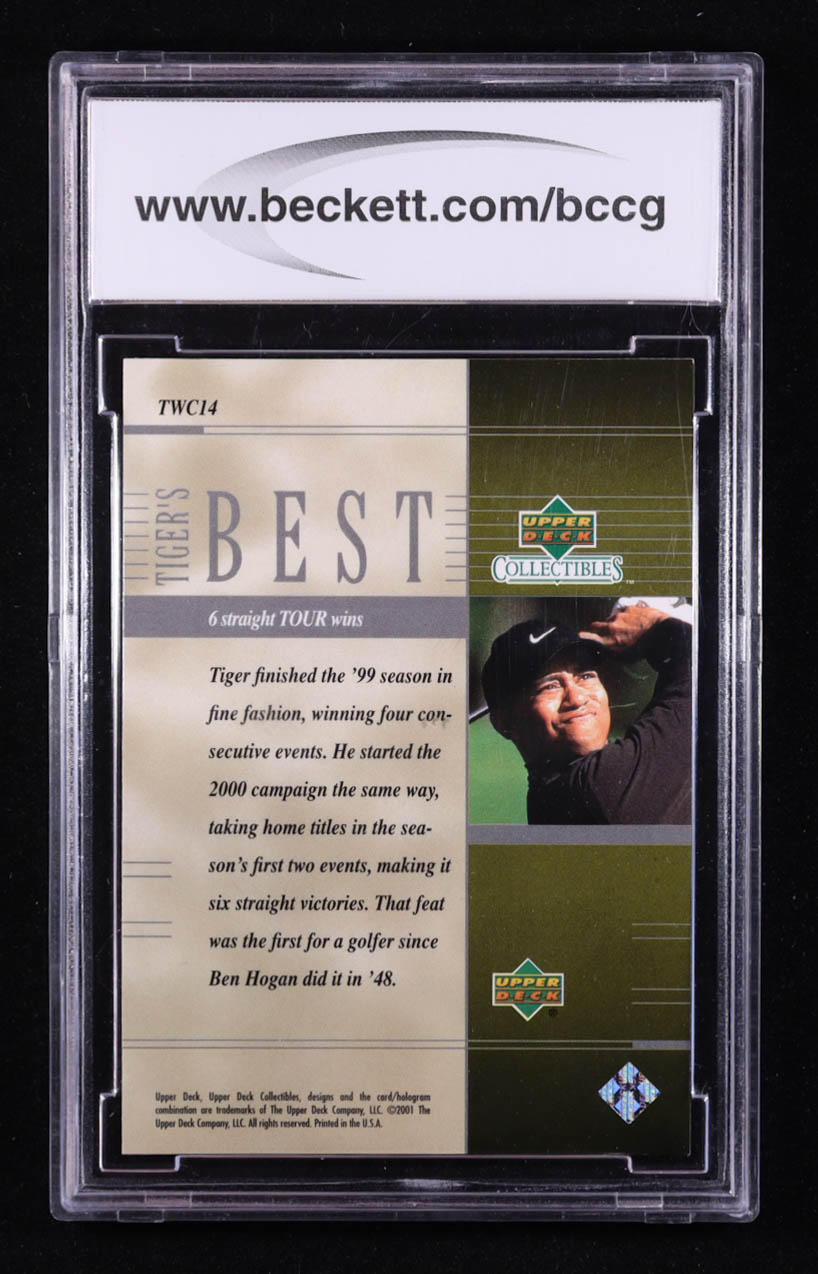 Tiger Woods 2001 Upper Deck Tiger's Best Collection Premier Edition #TWC14 RC (BCCG 10) at PristineAuction.com Tiger Woods 2001 Upper Deck Tiger's Best Collection Premier Edition #TWC14 RC (BCCG 10) at PristineAuction.com