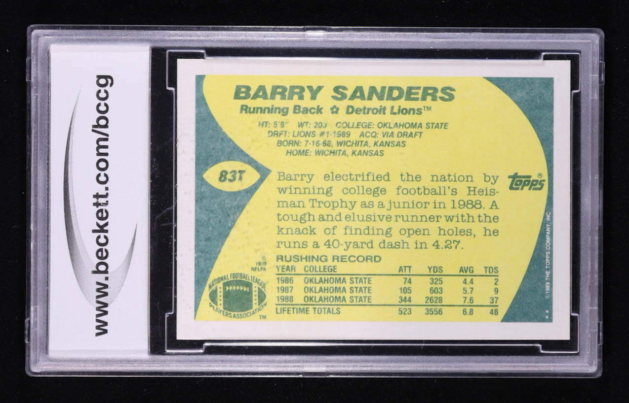 Barry Sanders 1989 Topps Traded #83T RC (BCCG 10) at PristineAuction.com Barry Sanders 1989 Topps Traded #83T RC (BCCG 10) at PristineAuction.com