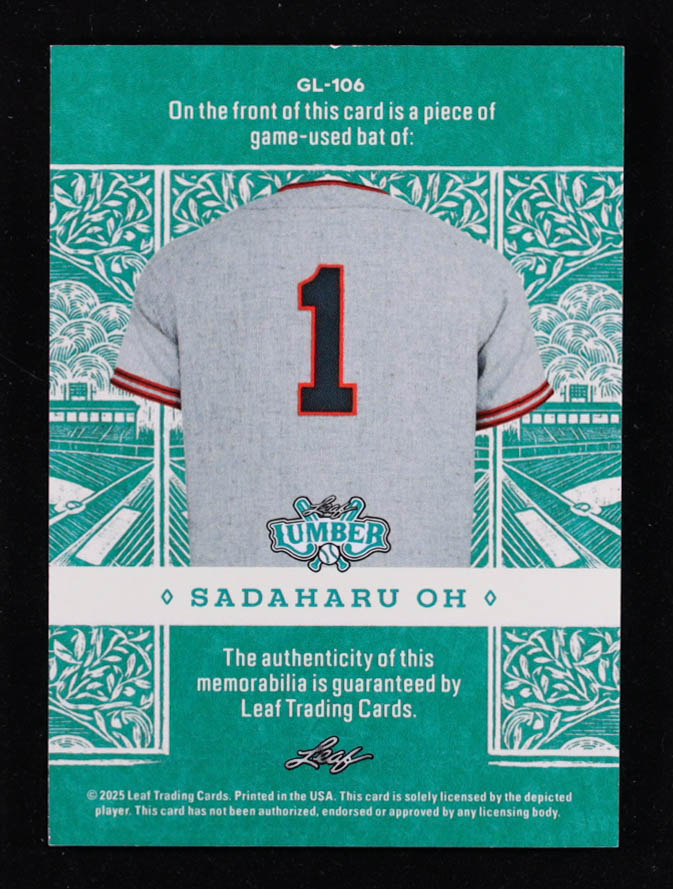 Sadaharu Oh 2025 Leaf Lumber #GL-106 #04/25 at PristineAuction.com Sadaharu Oh 2025 Leaf Lumber #GL-106 #04/25 at PristineAuction.com