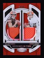 Dillon Gabriel / Bernie Kosar 2025 Certified Stitches in Time Dual Mirror Red Etch #4 #24/25 at PristineAuction.com