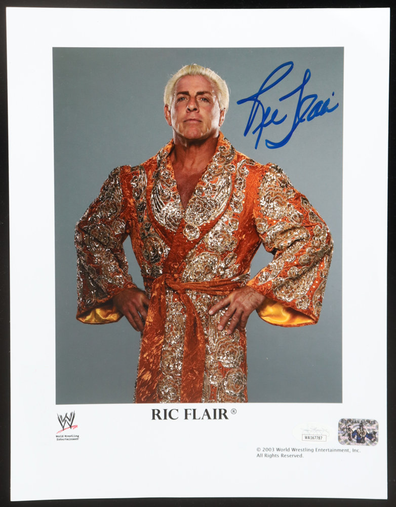 Ric Flair Signed WWE 8x10 Photo (JSA & Flair) at PristineAuction.com Ric Flair Signed WWE 8x10 Photo (JSA & Flair) at PristineAuction.com