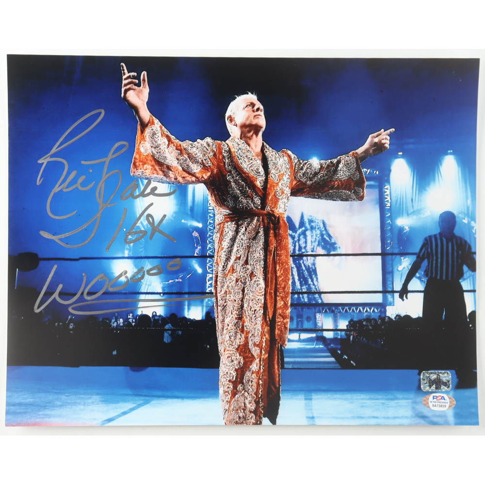 Ric Flair Signed WWE 11x14 Photo Inscribed "16x" & "Wooooo" (Flair & PSA) at PristineAuction.com