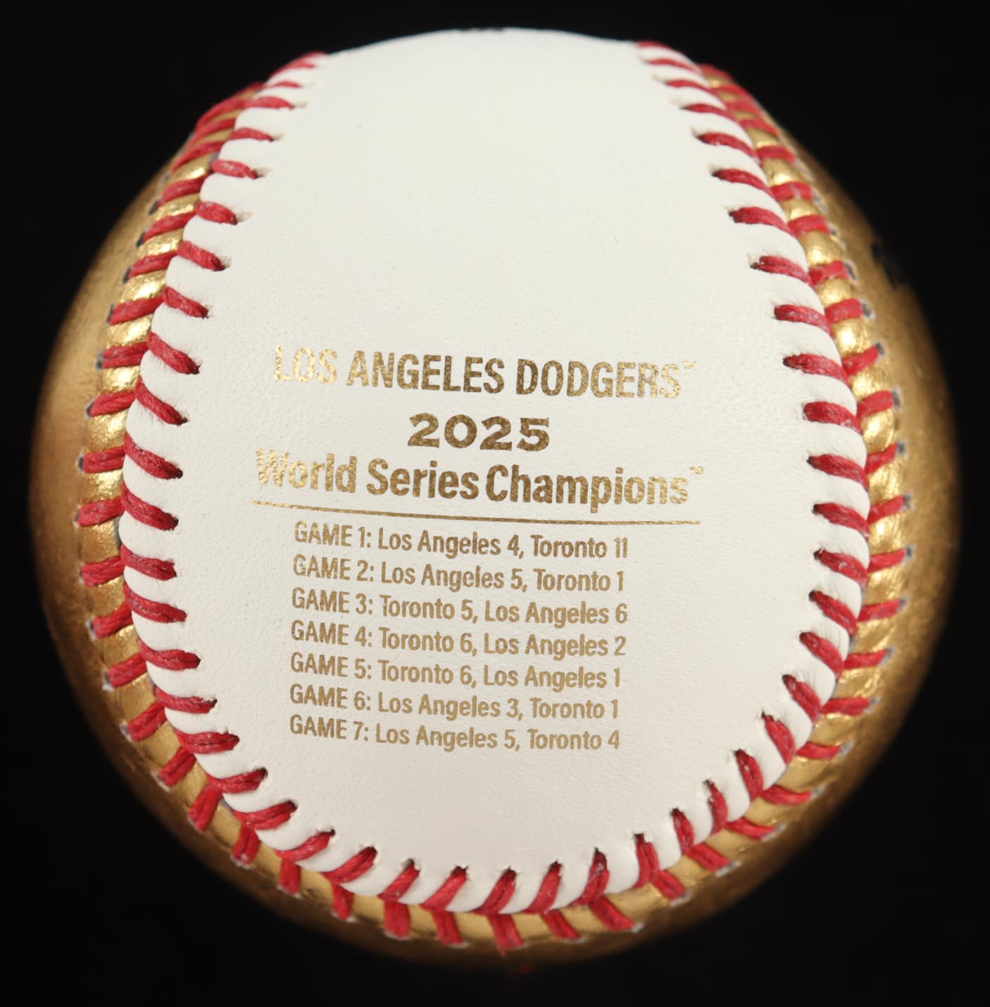 2025 Dodgers World Series Gold Panel Baseball in Display Case at PristineAuction.com 2025 Dodgers World Series Gold Panel Baseball in Display Case at PristineAuction.com