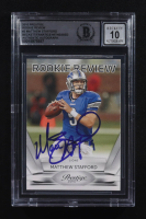 Matthew Stafford Signed 2010 Prestige Rookie Review #2 (Beckett | Auto Grade BGS 10) at PristineAuction.com