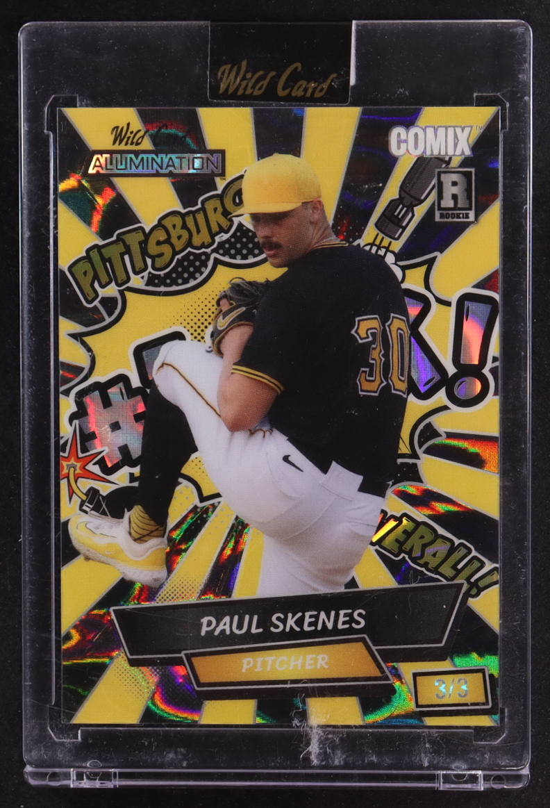 Paul Skenes 2024 Wild Card Alumination Comix #1 Pick Yellow/Yellow #ACYNPS3 #3/3 RC at PristineAuction.com Paul Skenes 2024 Wild Card Alumination Comix #1 Pick Yellow/Yellow #ACYNPS3 #3/3 RC at PristineAuction.com