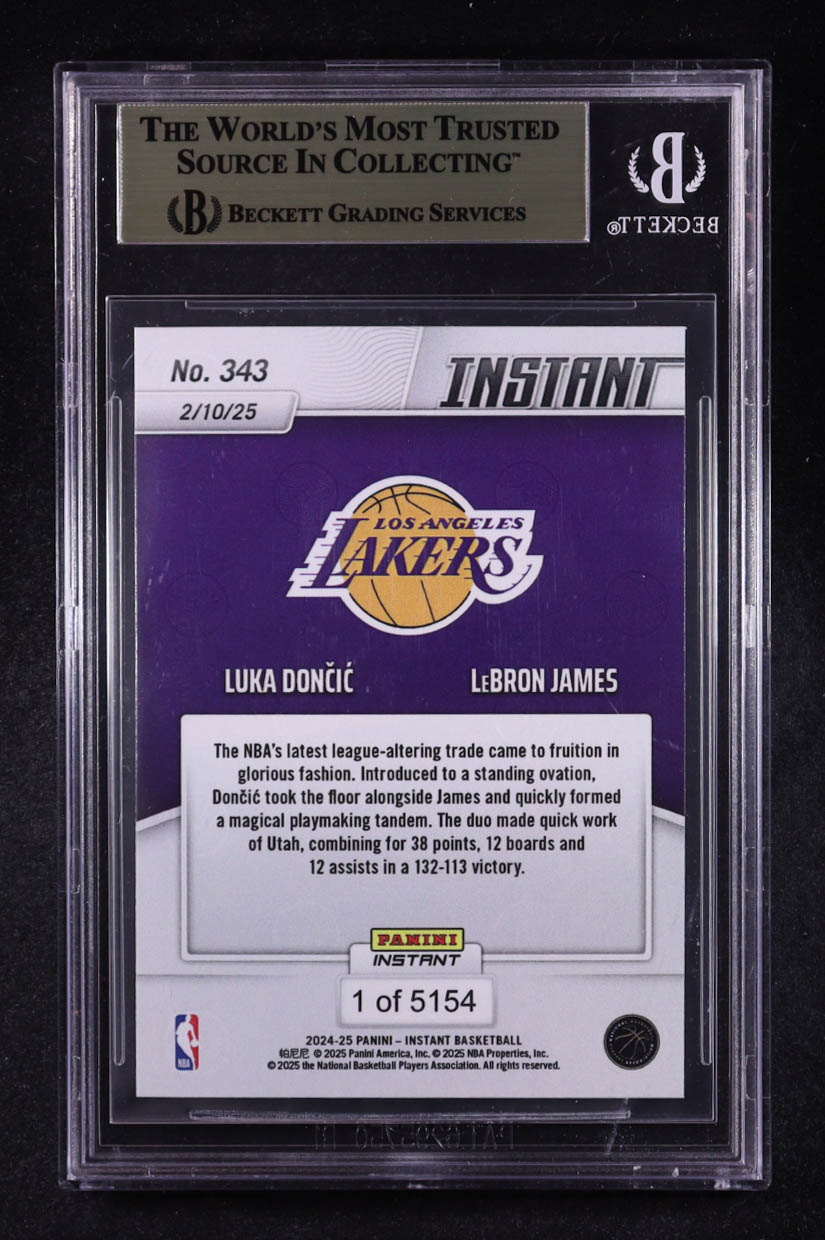 Luka Doncic / Lebron James 2024-25 Panini Instant Legendary Tendem #343 (BGS 9.5) at PristineAuction.com Luka Doncic / Lebron James 2024-25 Panini Instant Legendary Tendem #343 (BGS 9.5) at PristineAuction.com