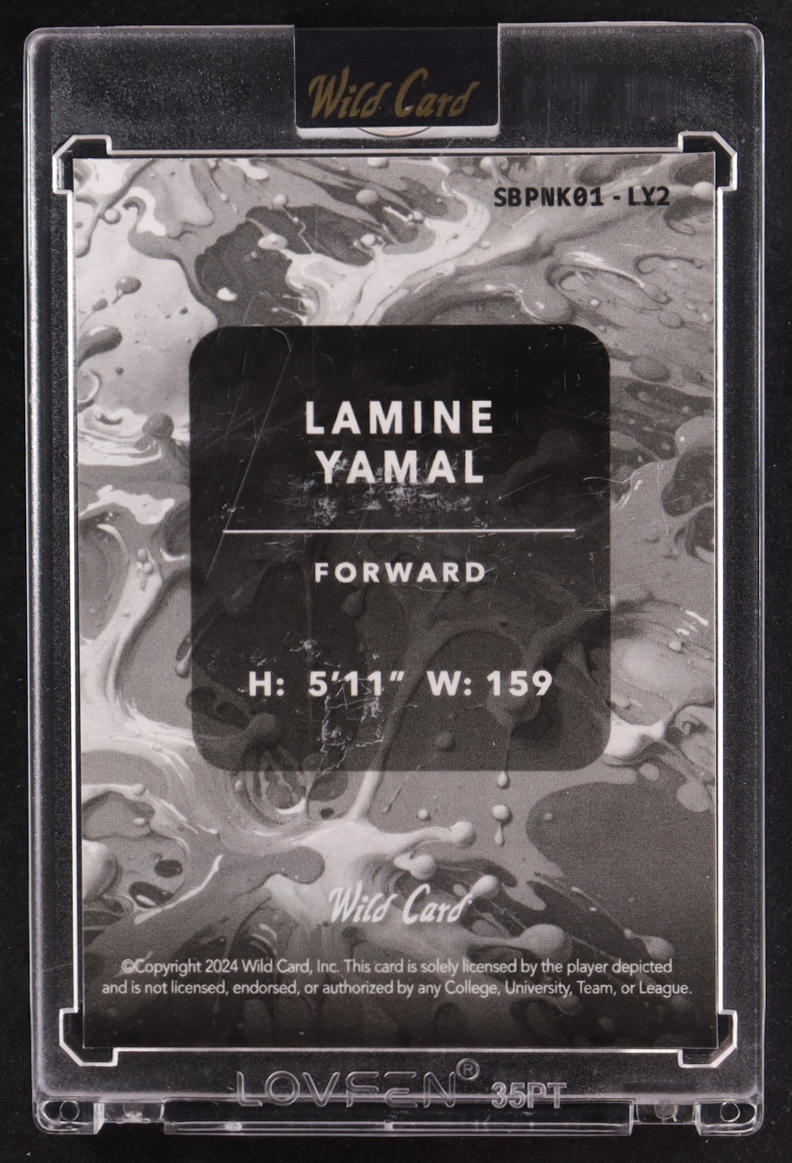Lamine Yamal 2025 Wild Card Splat Pink Lava #SBPNK01LY2 #6/10 RC at PristineAuction.com Lamine Yamal 2025 Wild Card Splat Pink Lava #SBPNK01LY2 #6/10 RC at PristineAuction.com