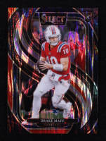 Drake Maye 2024 Select Prizm Black and Red Shock #113 RC at PristineAuction.com