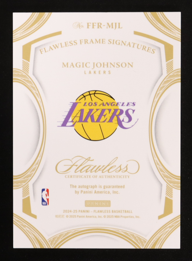 Magic Johnson 2024-25 Panini Flawless Flawless Frame Signatures Emerald #11 #4/5 at PristineAuction.com Magic Johnson 2024-25 Panini Flawless Flawless Frame Signatures Emerald #11 #4/5 at PristineAuction.com
