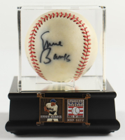 Ernie Banks Signed ONL Baseball in Display Case with HOF Induction Pin (JSA) at PristineAuction.com