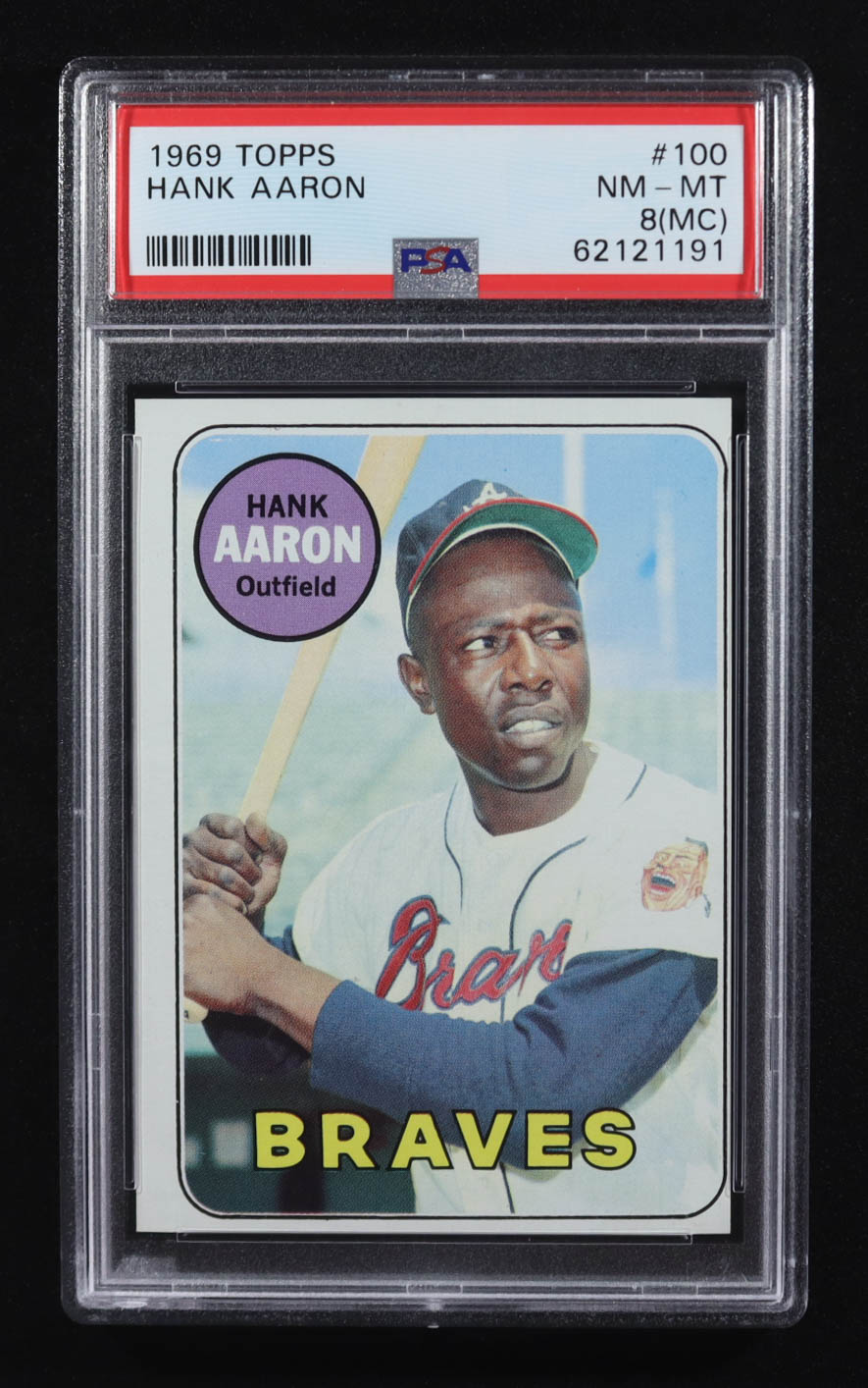 Hank Aaron 1969 Topps #100 (PSA 8) at PristineAuction.com Hank Aaron 1969 Topps #100 (PSA 8) at PristineAuction.com