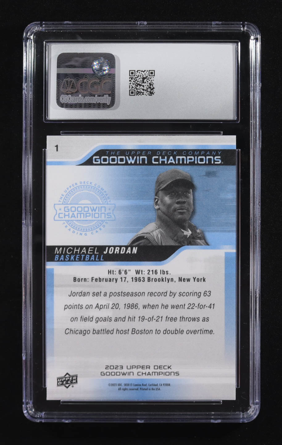 Michael Jordan 2023 Upper Deck Goodwin Champions #1 (CGC 10) at PristineAuction.com Michael Jordan 2023 Upper Deck Goodwin Champions #1 (CGC 10) at PristineAuction.com