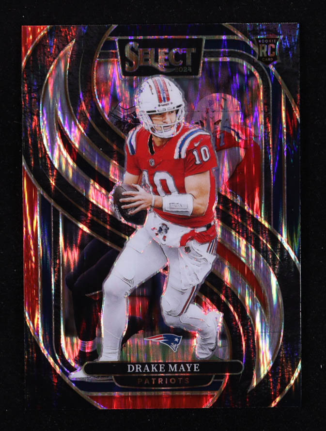 Drake Maye 2024 Select Prizm Black and Red Shock #113 RC at PristineAuction.com Drake Maye 2024 Select Prizm Black and Red Shock #113 RC at PristineAuction.com
